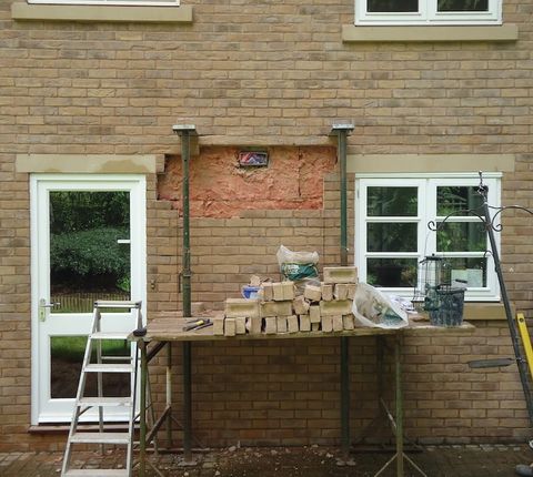 New opening being made to the rear of a property