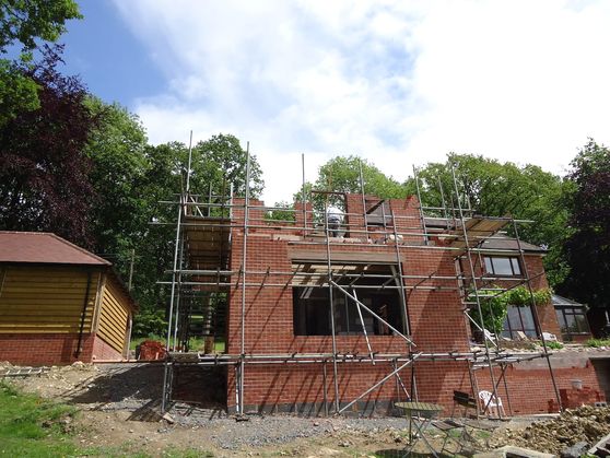Part way through a two storey rear extension being built